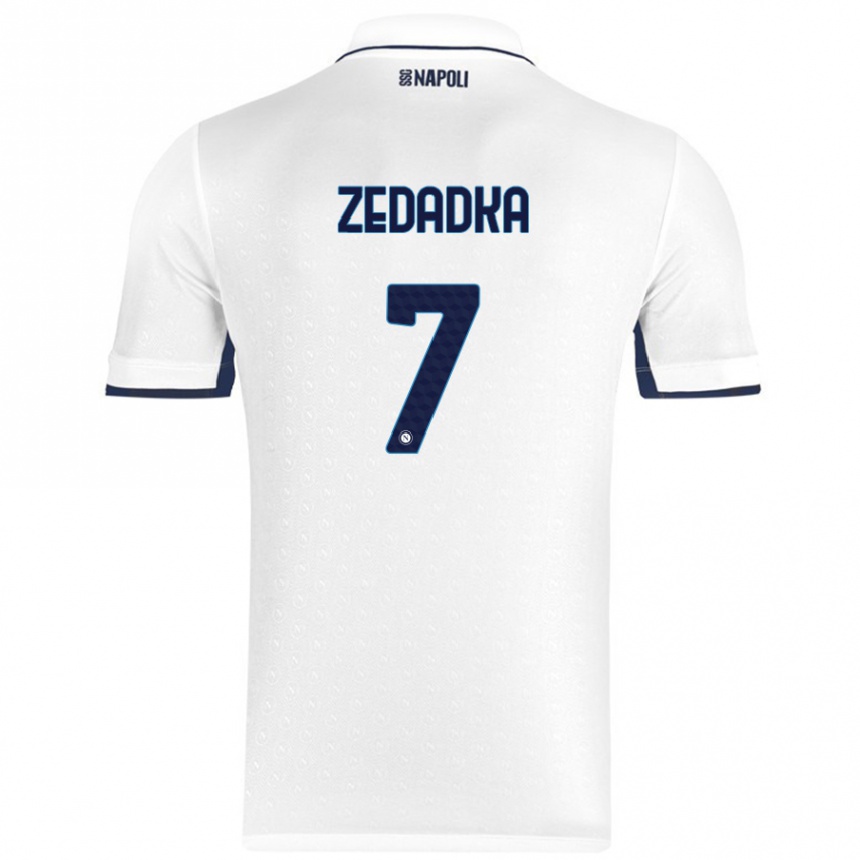 Homme Football Maillot Karim Zedadka #7 Blanc Bleu Royal Tenues Extérieur 2024/25 Canada