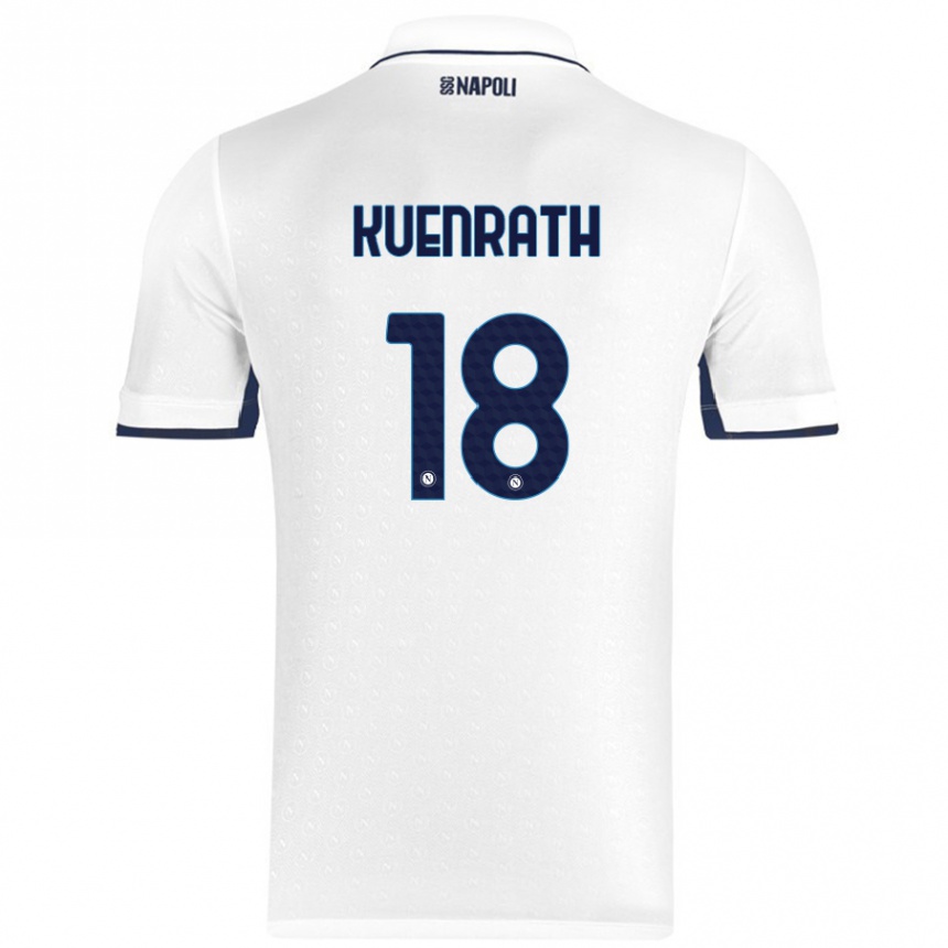 Homme Football Maillot Melanie Kuenrath #18 Blanc Bleu Royal Tenues Extérieur 2024/25 Canada