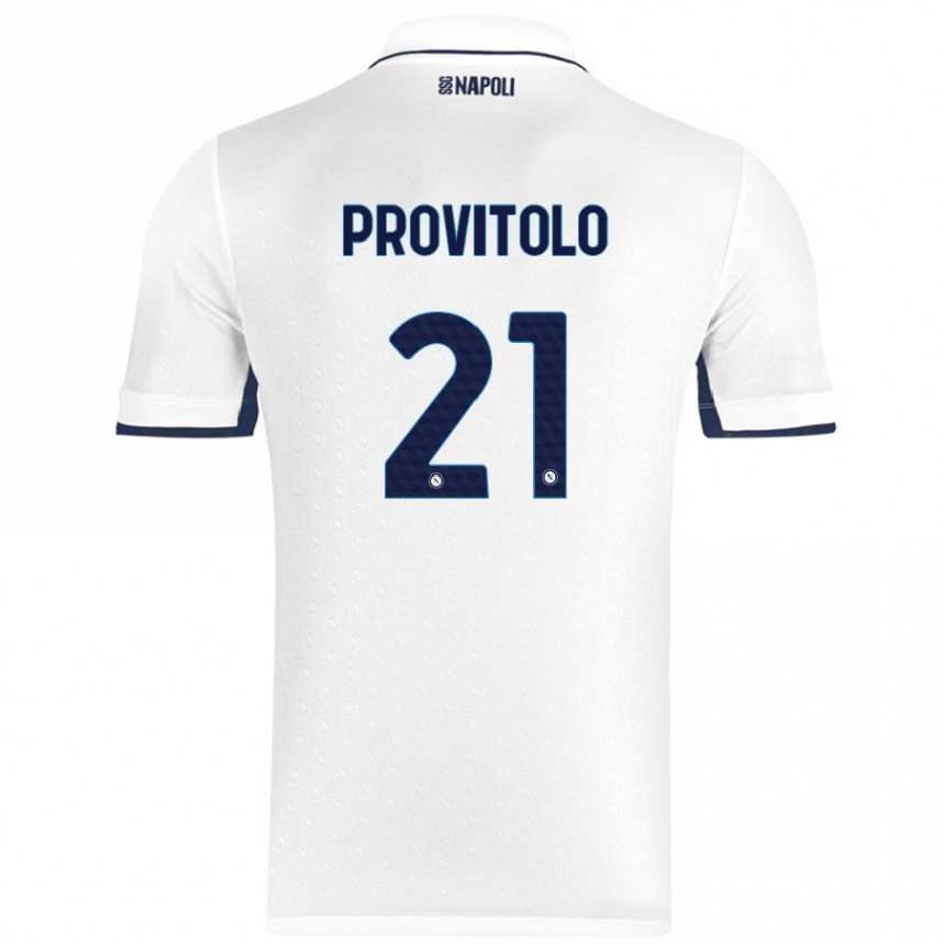 Men Football Vincenzo Provitolo #21 White Royal Blue Away Jersey 2024/25 T-Shirt Canada