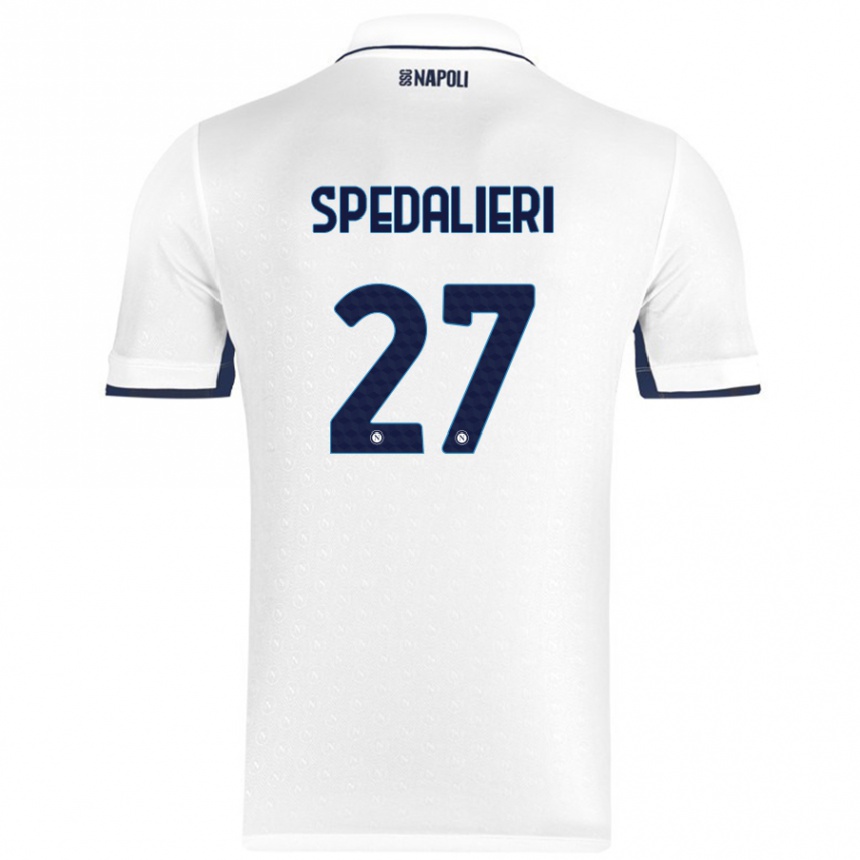 Homme Football Maillot Johnatan Andrea Spedalieri #27 Blanc Bleu Royal Tenues Extérieur 2024/25 Canada