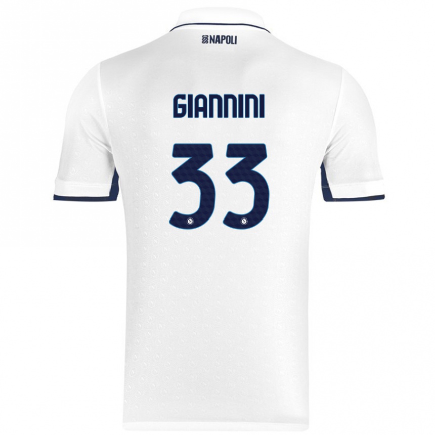 Men Football Enrico Giannini #33 White Royal Blue Away Jersey 2024/25 T-Shirt Canada