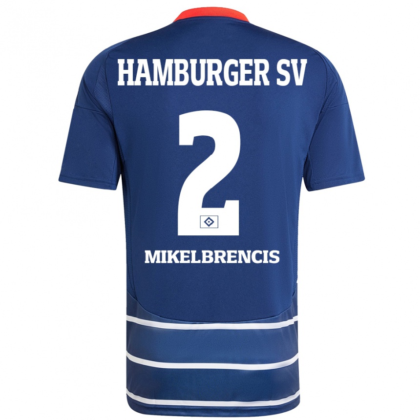 Men Football William Mikelbrencis #2 Dark Blue Away Jersey 2024/25 T-Shirt Canada