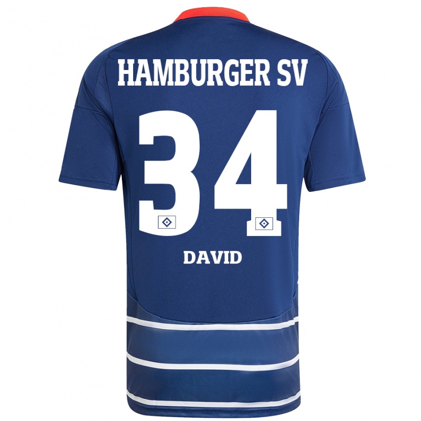 Men Football Jonas David #34 Dark Blue Away Jersey 2024/25 T-Shirt Canada