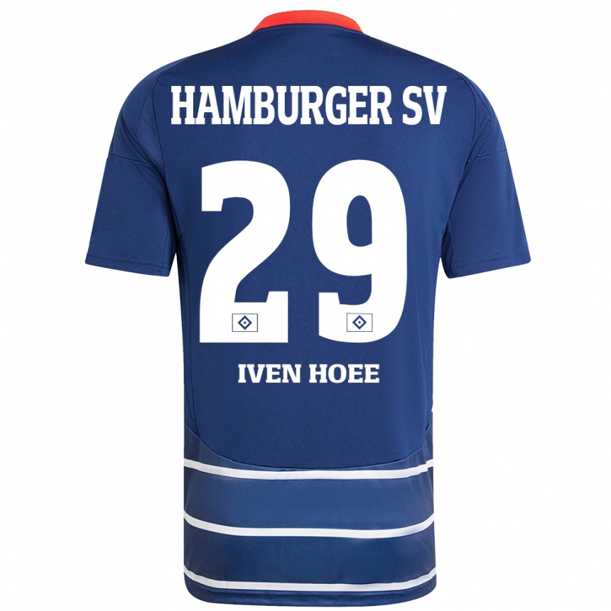 Homme Football Maillot Lennart Iven Hoee #29 Bleu Foncé Tenues Extérieur 2024/25 Canada