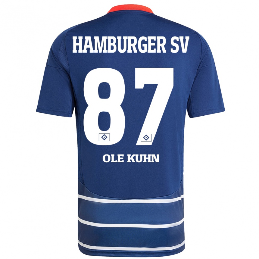 Homme Football Maillot Niklas Ole Kühn #87 Bleu Foncé Tenues Extérieur 2024/25 Canada