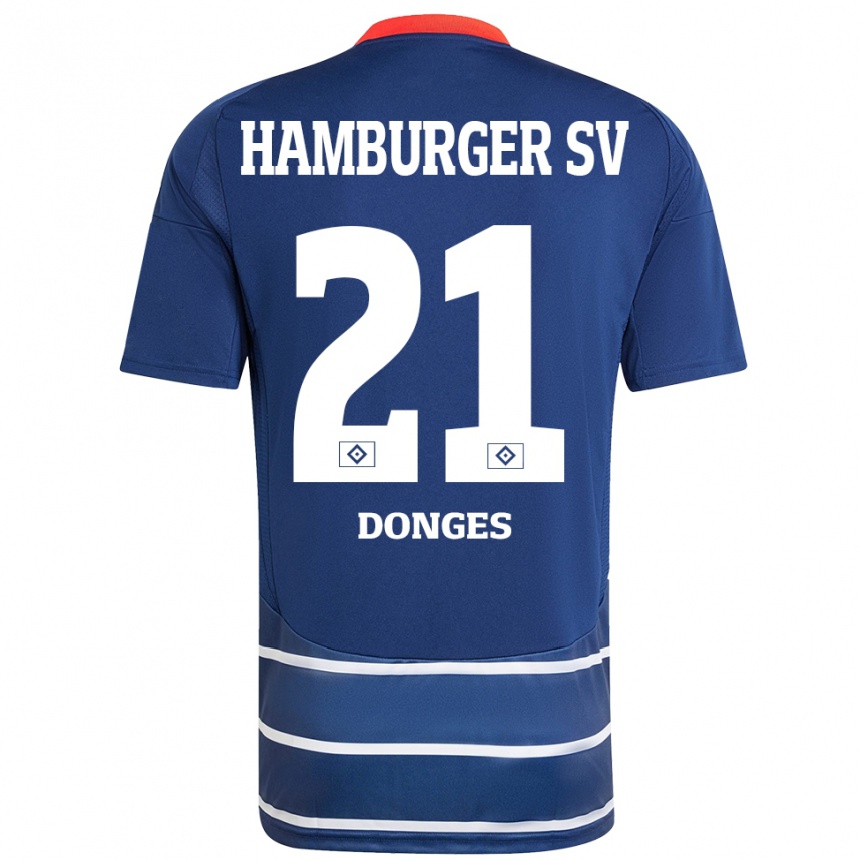 Men Football Jaqueline Dönges #21 Dark Blue Away Jersey 2024/25 T-Shirt Canada