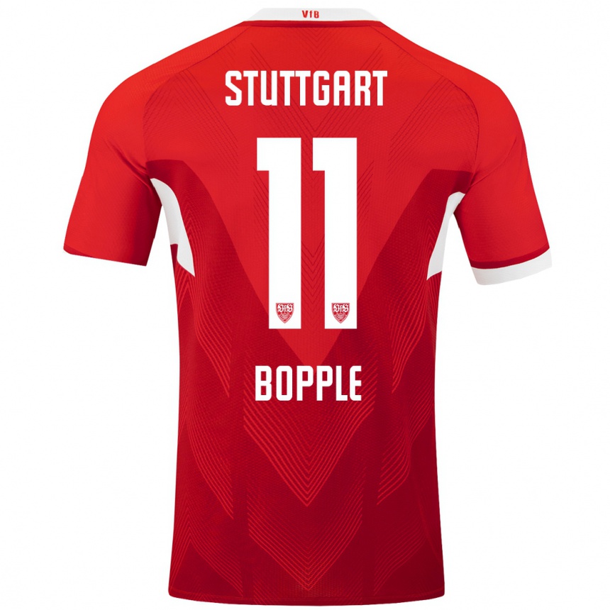 Men Football Teresa Böpple #11 Red White Away Jersey 2024/25 T-Shirt Canada