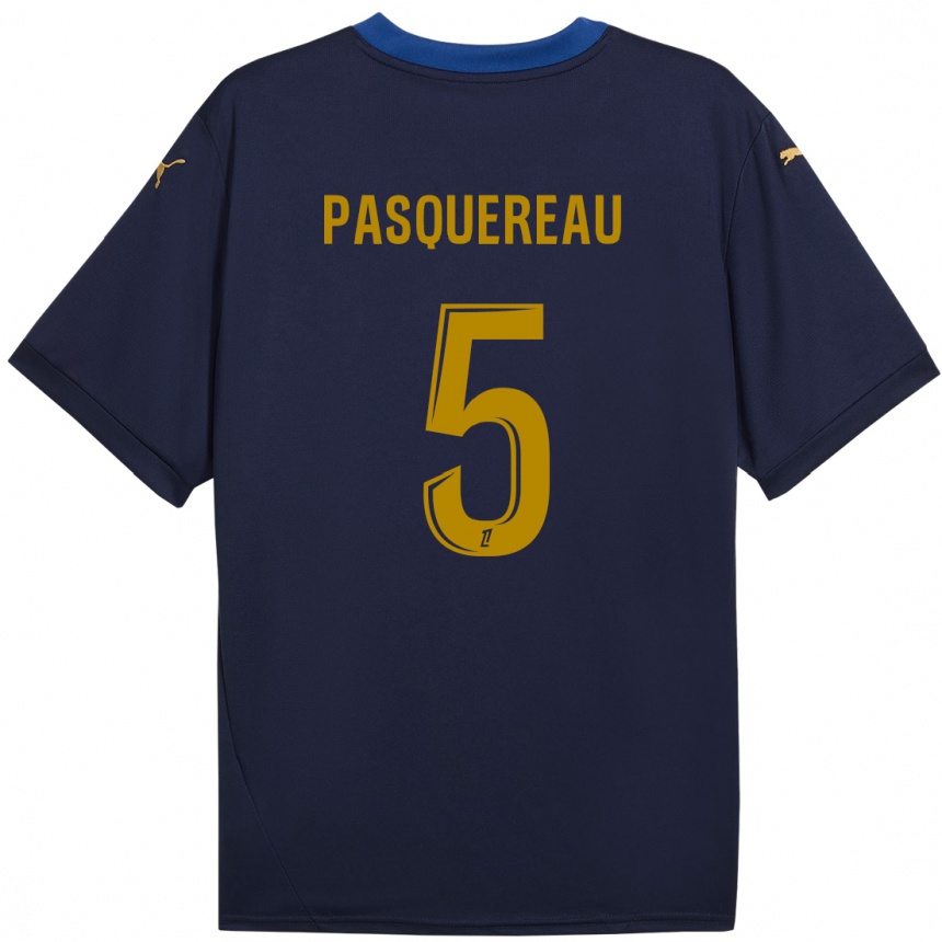 Homme Football Maillot Julie Pasquereau #5 Bleu Marine Doré Tenues Extérieur 2024/25 Canada