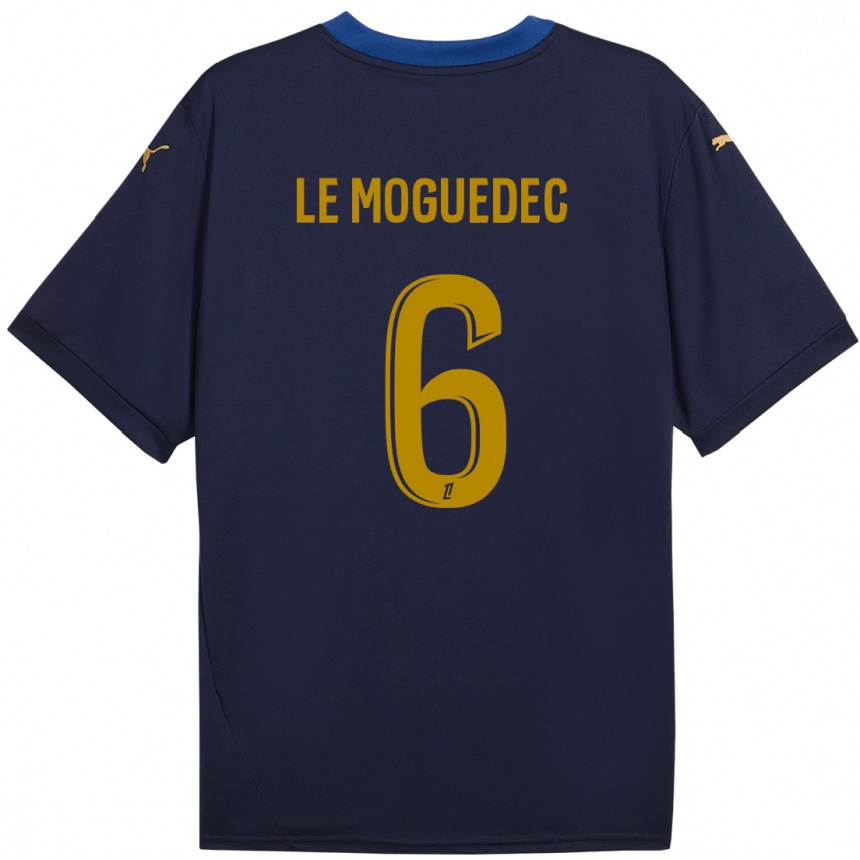 Homme Football Maillot Anaële Le Moguédec #6 Bleu Marine Doré Tenues Extérieur 2024/25 Canada