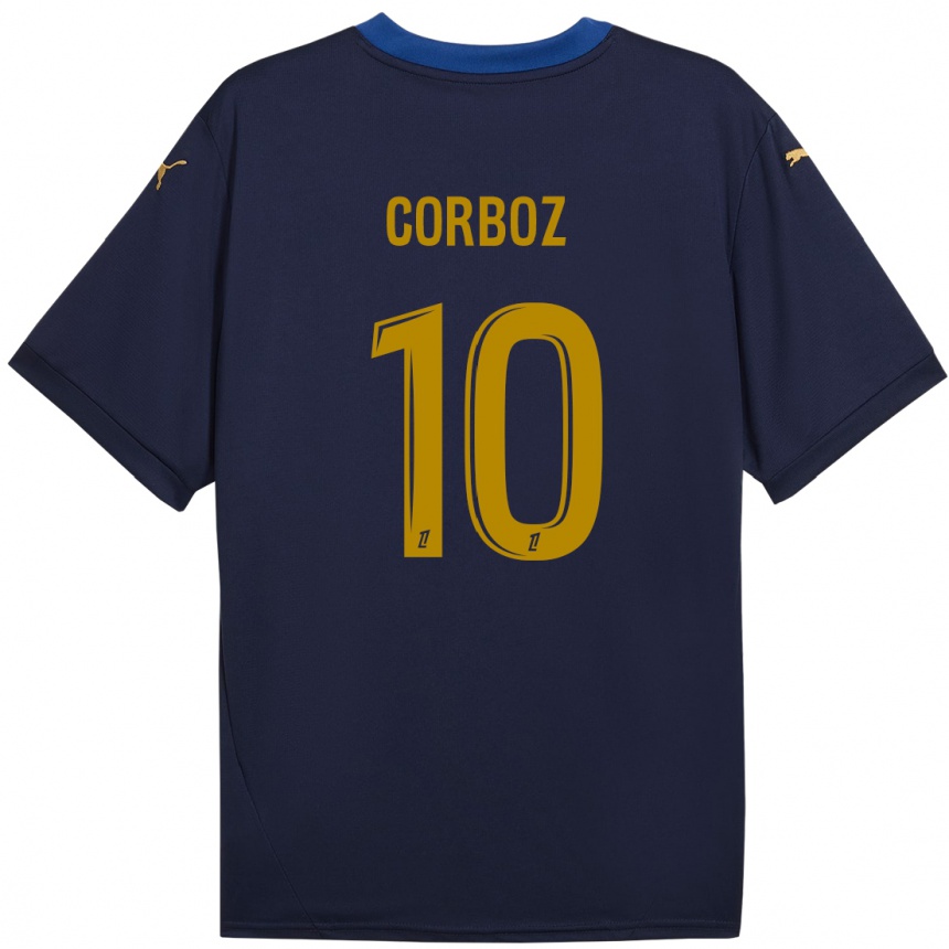 Homme Football Maillot Rachel Corboz #10 Bleu Marine Doré Tenues Extérieur 2024/25 Canada