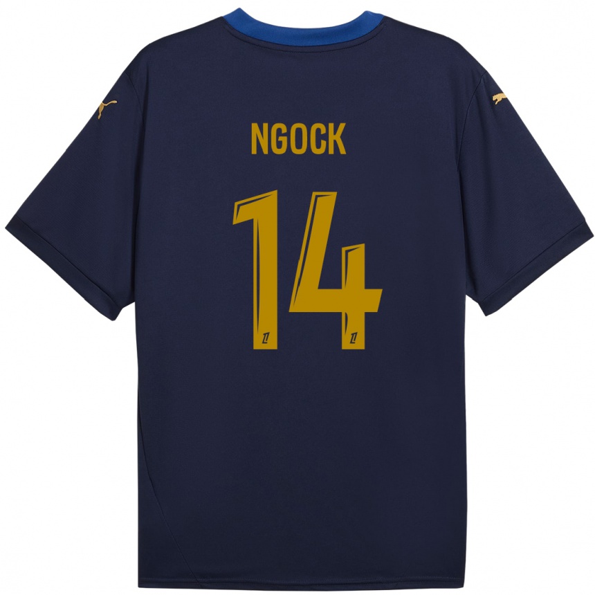 Homme Football Maillot Monique Ngock #14 Bleu Marine Doré Tenues Extérieur 2024/25 Canada