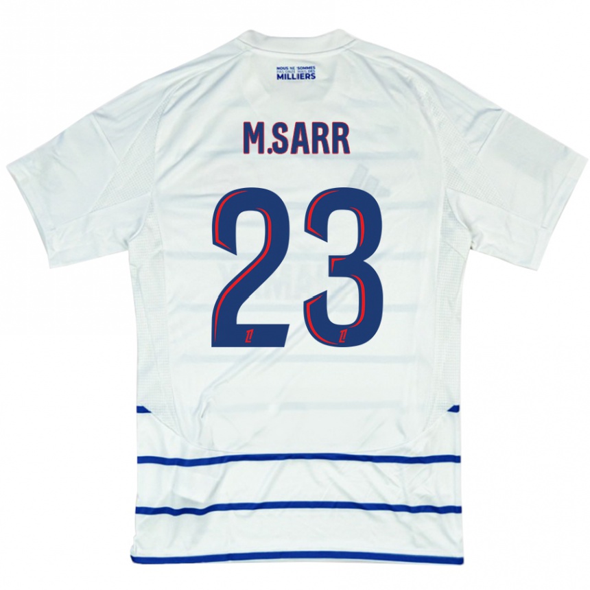 Homme Football Maillot Mamadou Sarr #23 Blanc Bleu Tenues Extérieur 2024/25 Canada