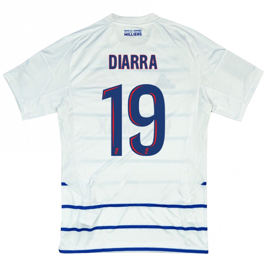 Men Football Habib Diarra #19 White Blue Away Jersey 2024/25 T-Shirt Canada