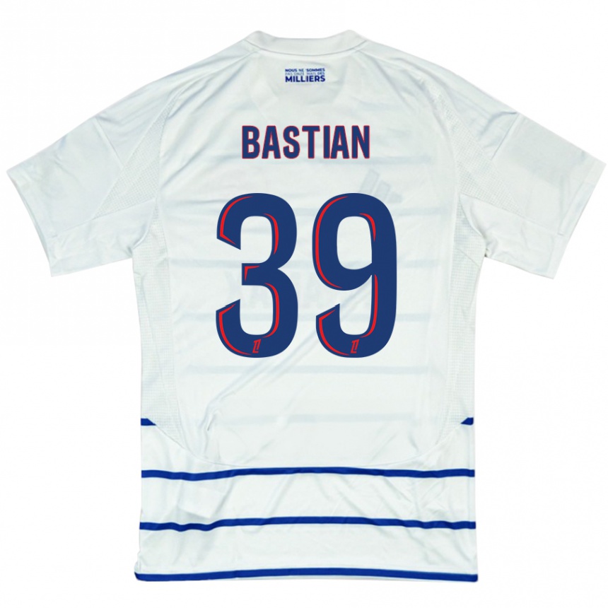 Men Football Maxime Bastian #39 White Blue Away Jersey 2024/25 T-Shirt Canada