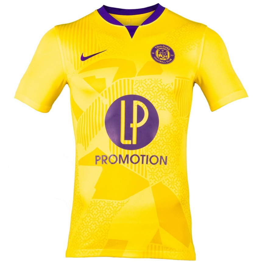 Homme Football Maillot Raphaël Gaudel #0 Jaune Violet Tenues Extérieur 2024/25 Canada