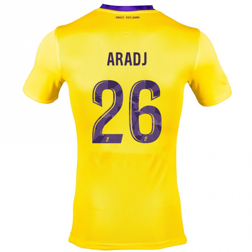 Homme Football Maillot Ylies Aradj #26 Jaune Violet Tenues Extérieur 2024/25 Canada