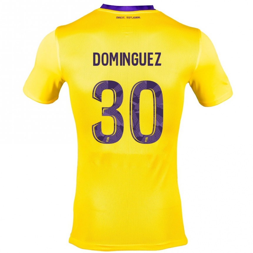 Men Football Álex Domínguez #30 Yellow Purple Away Jersey 2024/25 T-Shirt Canada