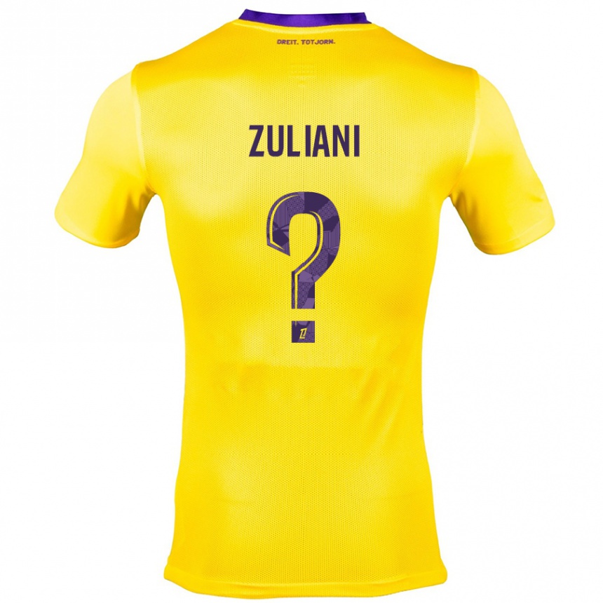 Homme Football Maillot Edhy Zuliani #0 Jaune Violet Tenues Extérieur 2024/25 Canada