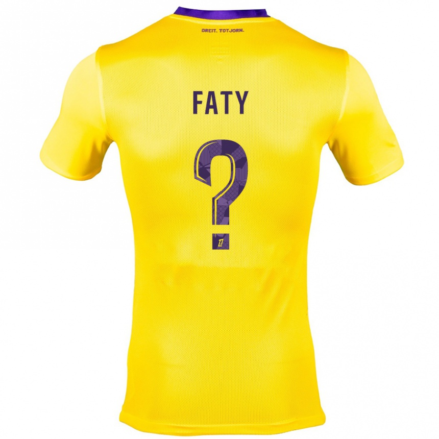 Men Football Enzo Faty #0 Yellow Purple Away Jersey 2024/25 T-Shirt Canada