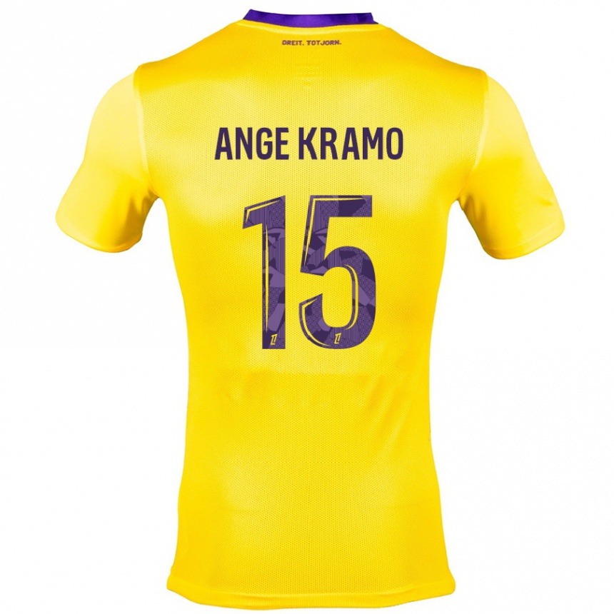 Men Football Marie Ange Kramo #15 Yellow Purple Away Jersey 2024/25 T-Shirt Canada