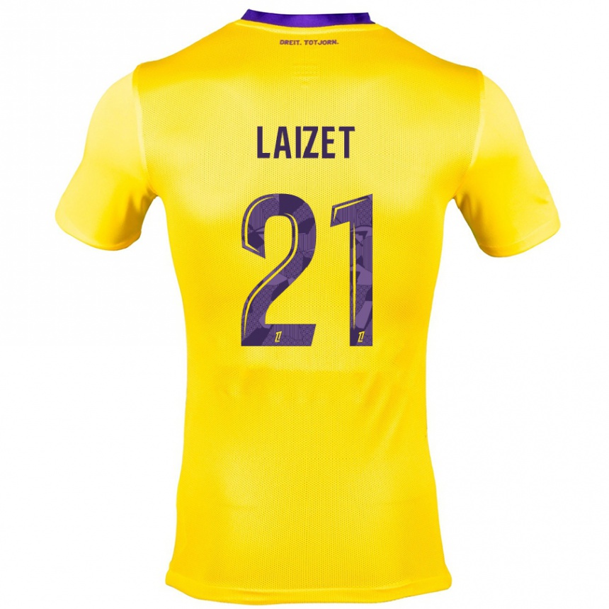 Homme Football Maillot Emma Laizet #21 Jaune Violet Tenues Extérieur 2024/25 Canada