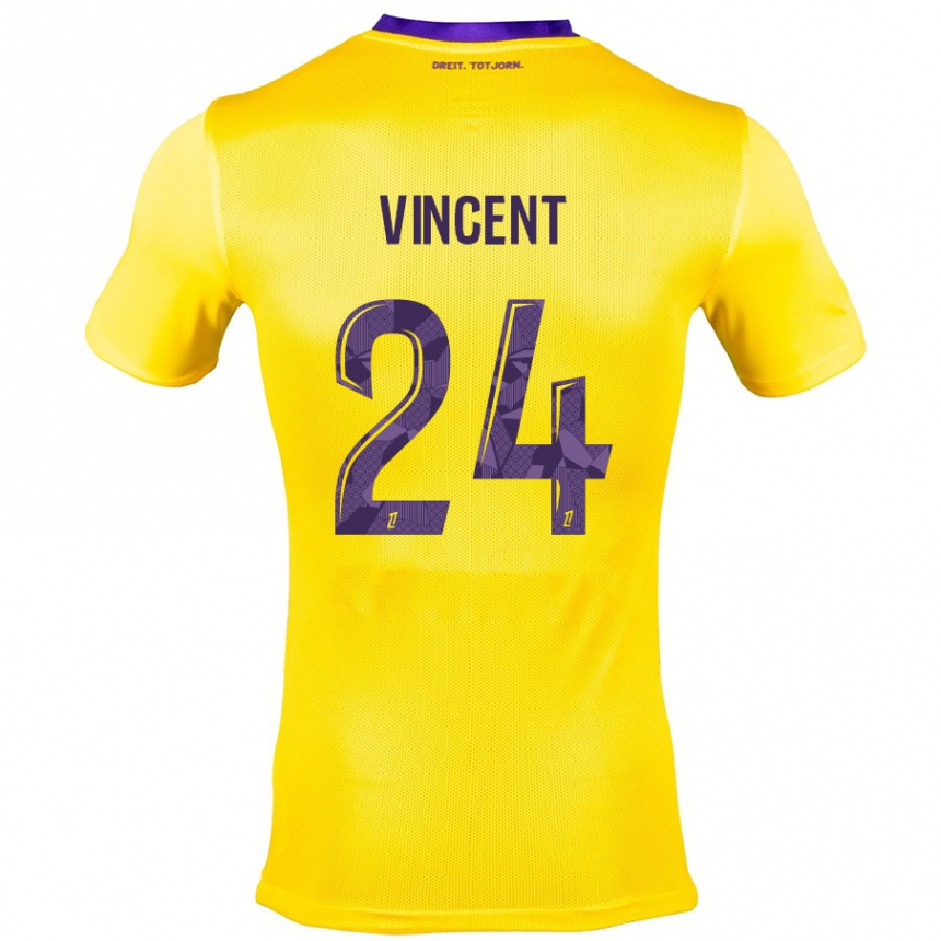 Men Football Magalie Vincent #24 Yellow Purple Away Jersey 2024/25 T-Shirt Canada