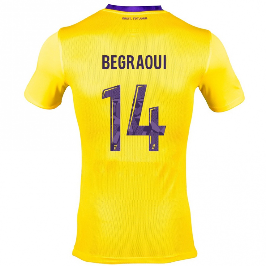 Homme Football Maillot Yanis Begraoui #14 Jaune Violet Tenues Extérieur 2024/25 Canada