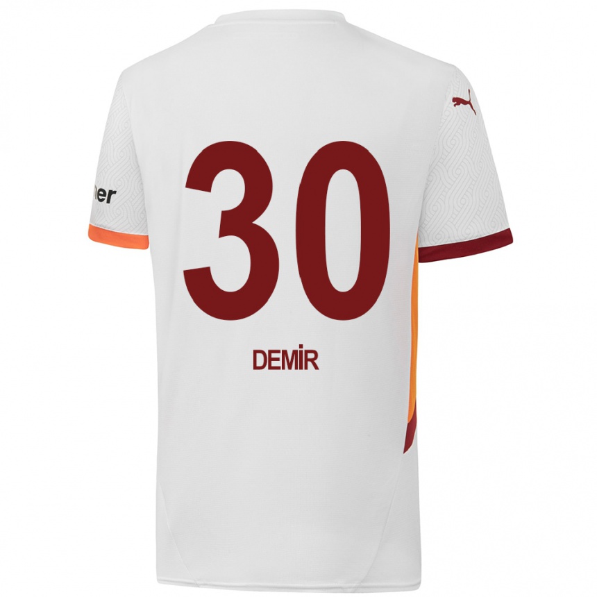 Men Football Yusuf Demir #30 White Yellow Red Away Jersey 2024/25 T-Shirt Canada