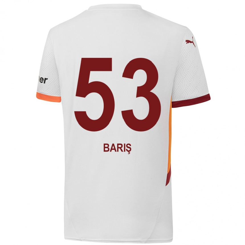 Men Football Barış Alper Yılmaz #53 White Yellow Red Away Jersey 2024/25 T-Shirt Canada