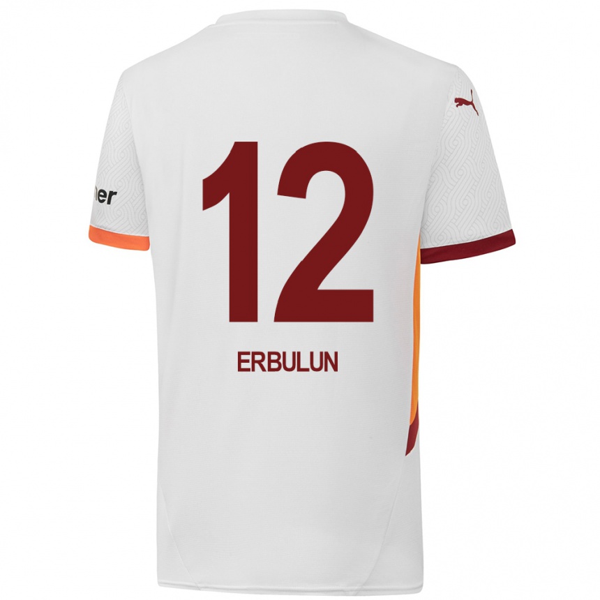 Men Football Helin Erbulun #12 White Yellow Red Away Jersey 2024/25 T-Shirt Canada