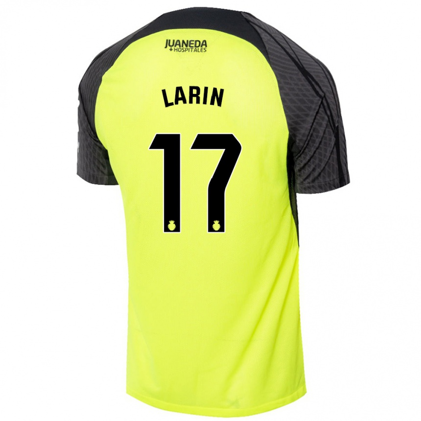 Homme Football Maillot Cyle Larin #17 Vert Fluo Noir Tenues Extérieur 2024/25 Canada