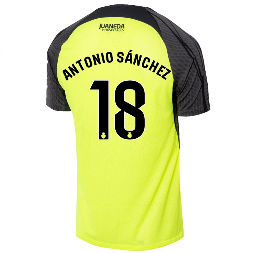 Homme Football Maillot Antonio Sánchez #18 Vert Fluo Noir Tenues Extérieur 2024/25 Canada