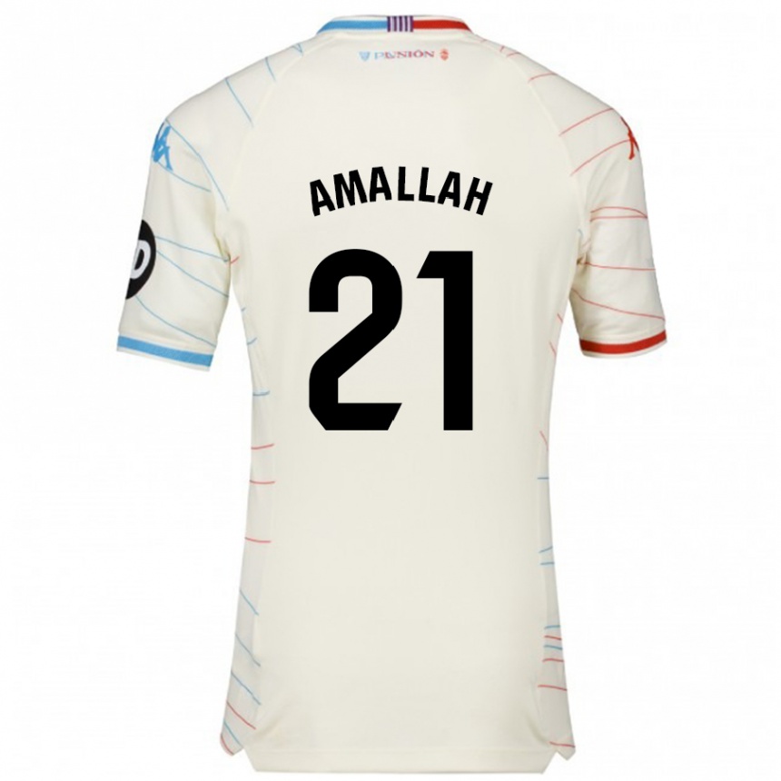 Homme Football Maillot Selim Amallah #21 Blanc Rouge Bleu Tenues Extérieur 2024/25 Canada