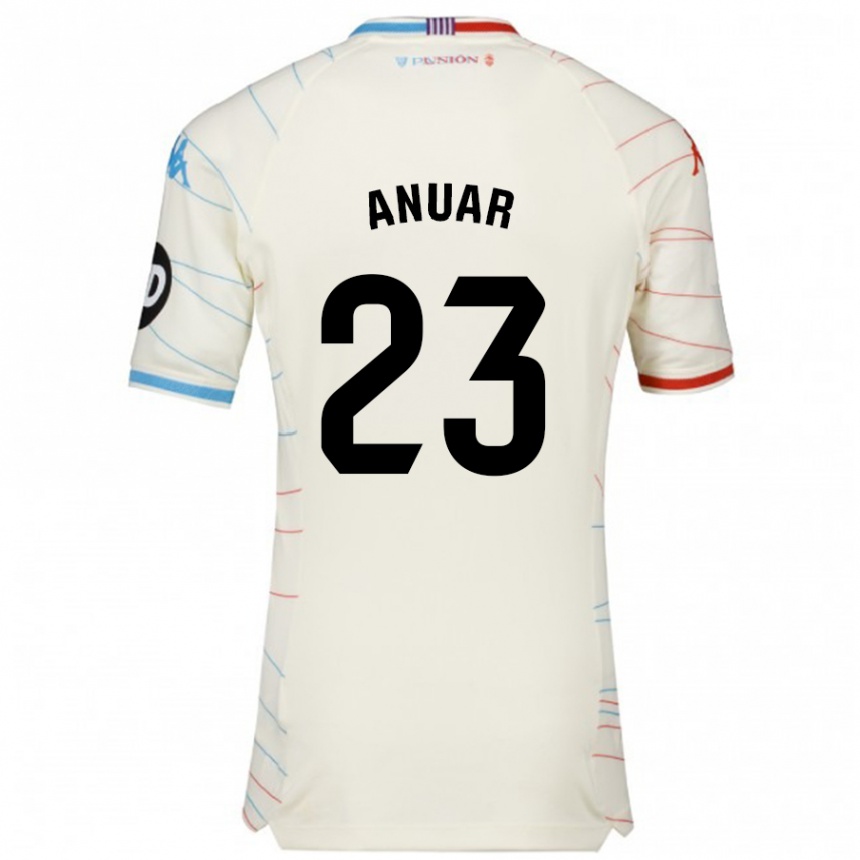 Homme Football Maillot Anuar #23 Blanc Rouge Bleu Tenues Extérieur 2024/25 Canada