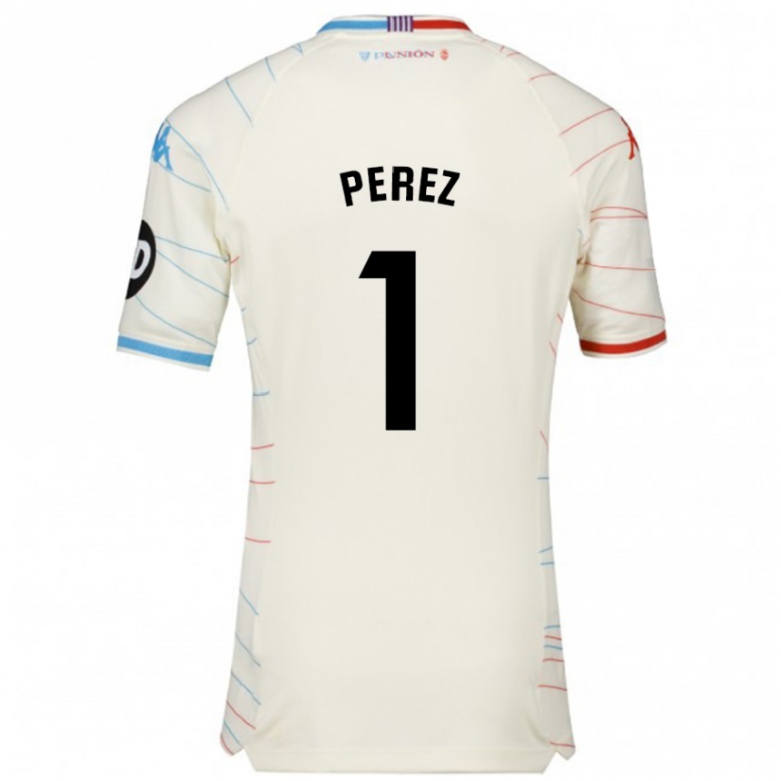 Homme Football Maillot Fer Pérez #1 Blanc Rouge Bleu Tenues Extérieur 2024/25 Canada