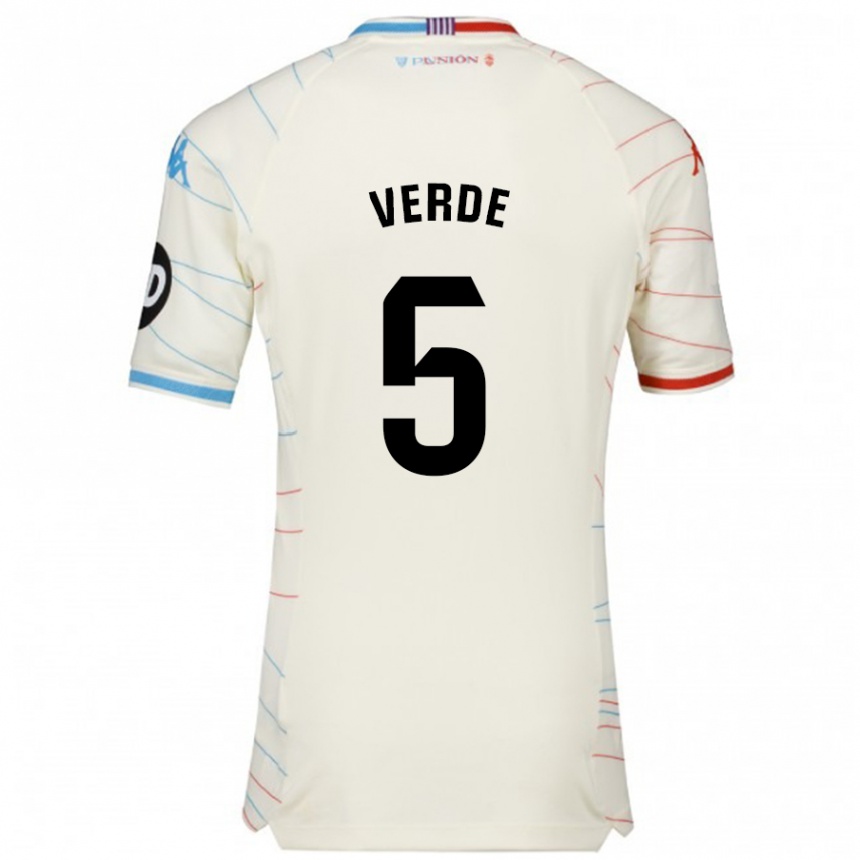 Homme Football Maillot Adrián Verde #5 Blanc Rouge Bleu Tenues Extérieur 2024/25 Canada