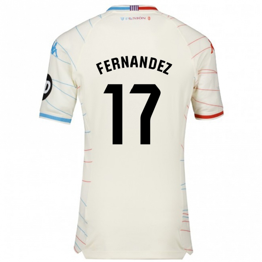 Homme Football Maillot Dani Fernández #17 Blanc Rouge Bleu Tenues Extérieur 2024/25 Canada