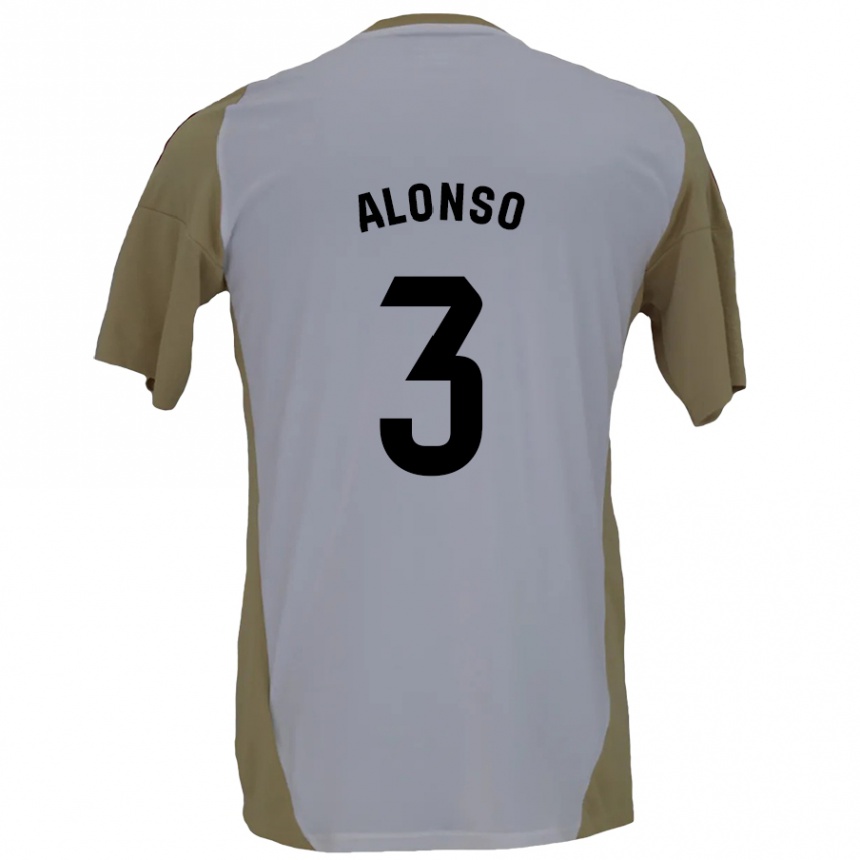 Men Football Julio Alonso #3 Brown White Away Jersey 2024/25 T-Shirt Canada