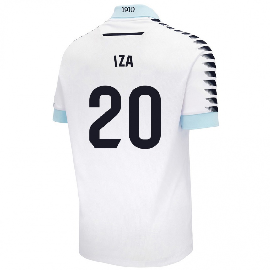 Men Football Iza Carcelén #20 White Blue Away Jersey 2024/25 T-Shirt Canada