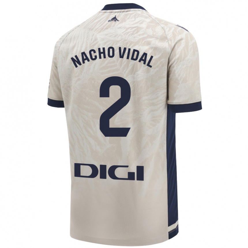 Men Football Nacho Vidal #2 Light Gray Away Jersey 2024/25 T-Shirt Canada