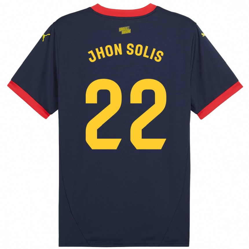 Men Football Jhon Solís #22 Navy Red Away Jersey 2024/25 T-Shirt Canada