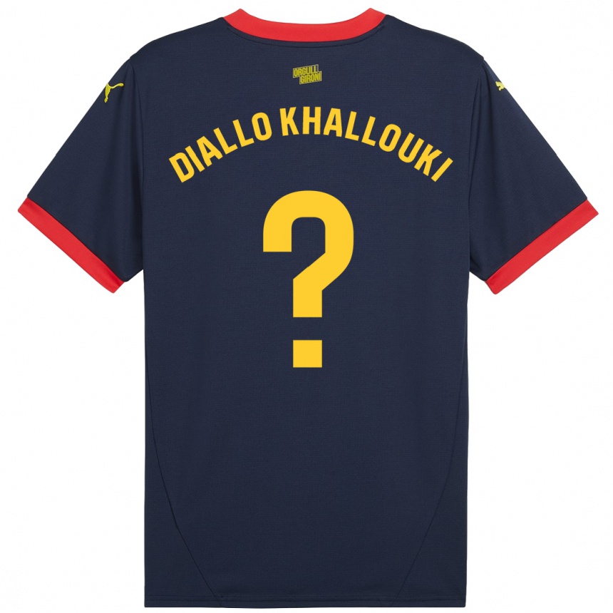 Men Football Siaka Diallo Khallouki #0 Navy Red Away Jersey 2024/25 T-Shirt Canada