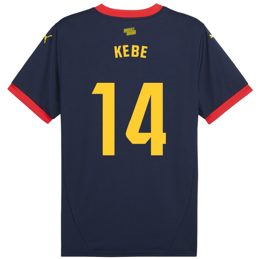 Homme Football Maillot Moussa Kébé #14 Bleu Marine Rouge Tenues Extérieur 2024/25 Canada