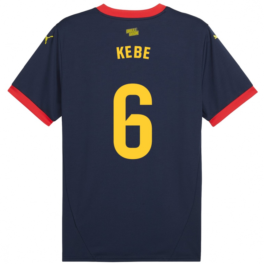 Homme Football Maillot Ibrahima Kébé #6 Bleu Marine Rouge Tenues Extérieur 2024/25 Canada