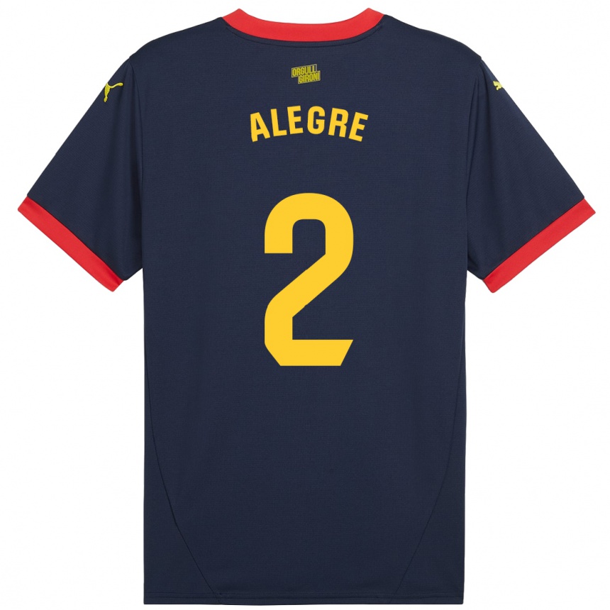 Men Football Marc Alegre #2 Navy Red Away Jersey 2024/25 T-Shirt Canada