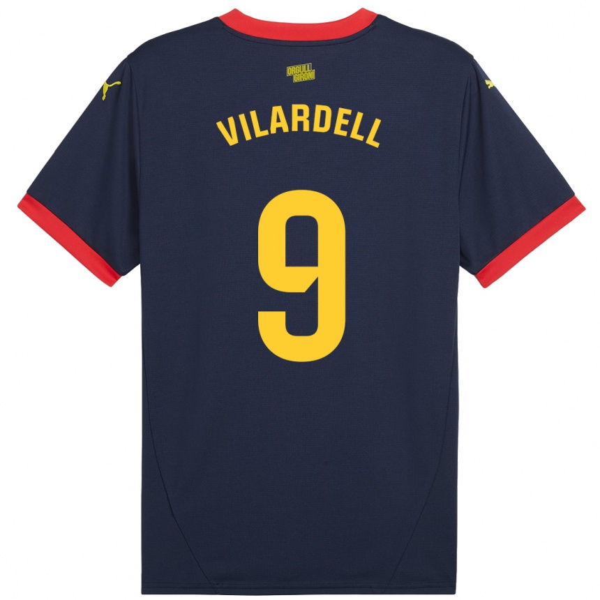 Men Football Júlia Vilardell #9 Navy Red Away Jersey 2024/25 T-Shirt Canada