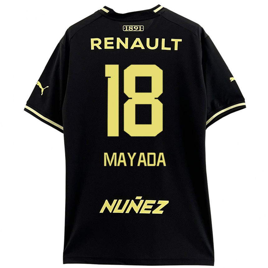 Men Football Camilo Mayada #18 Black Yellow Away Jersey 2024/25 T-Shirt Canada