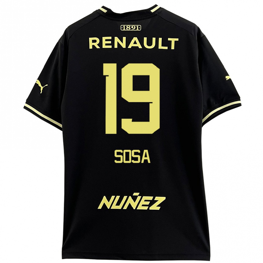 Men Football Diego Sosa #19 Black Yellow Away Jersey 2024/25 T-Shirt Canada