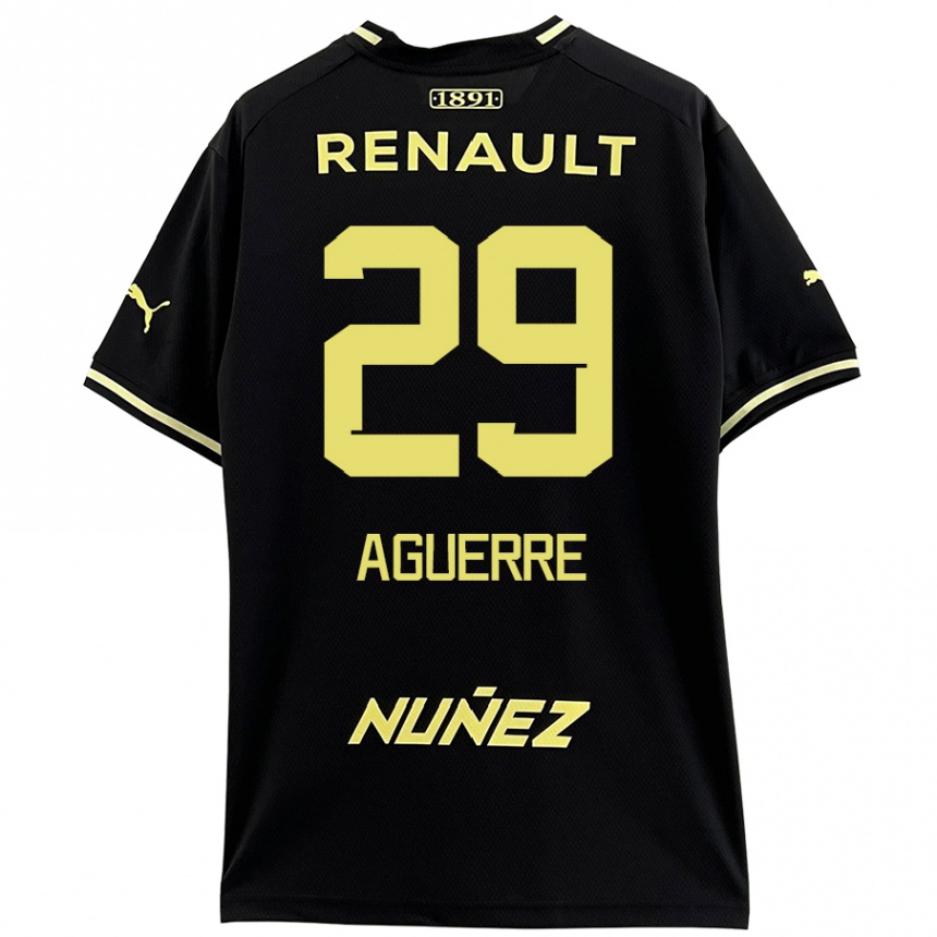 Men Football Washington Aguerre #29 Black Yellow Away Jersey 2024/25 T-Shirt Canada