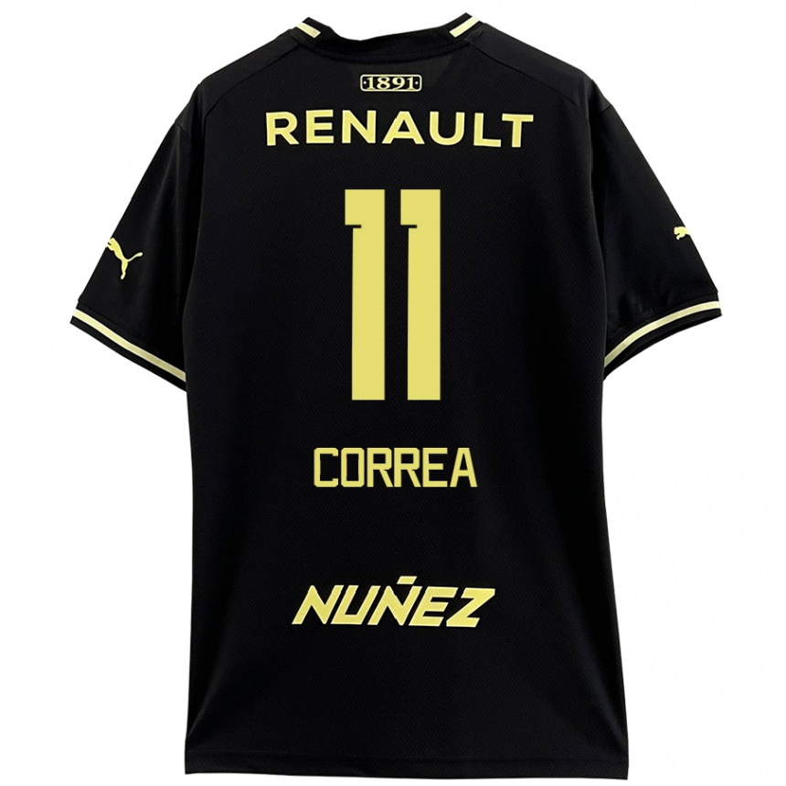 Men Football Franco Correa #11 Black Yellow Away Jersey 2024/25 T-Shirt Canada